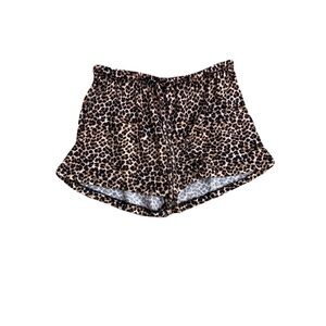 Source Unknown Leopard Print High Waist Women Shorts - Brown Black